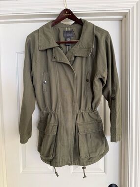 Matty M Olive Green Utility  Army Jacket with Drawstring Waist